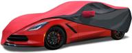 kakit waterproof car cover for 2014-2019 c7 stingray - protect your chevy corvette stingray from uv and outdoor elements (red & black combo) logo