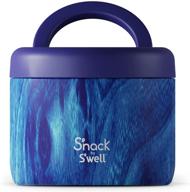 🥣 s'nack by s'well 24 oz stainless steel food container - azure forest - double-layered insulated bowls to keep food cold for 12 hours and hot for 7 - bpa-free логотип