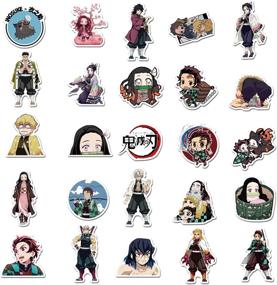 img 3 attached to 🔥 Demon Slayer: Kimetsu no Yaiba Waterproof Stickers - Perfect for Laptops, Skateboards, Snowboards, Bicycles & More! (50pcs Pack)