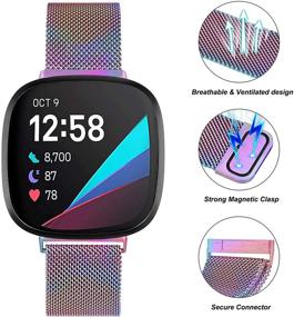 img 3 attached to Vanjua [2 Pack] Bands Compatible With Fitbit Versa 3 Band / Fitbit Sense Band