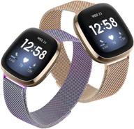 vanjua [2 pack] bands compatible with fitbit versa 3 band / fitbit sense band logo