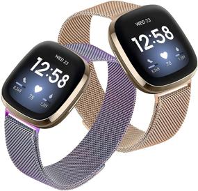 img 4 attached to Vanjua [2 Pack] Bands Compatible With Fitbit Versa 3 Band / Fitbit Sense Band