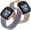 vanjua [2 pack] bands compatible with fitbit versa 3 band / fitbit sense band logo