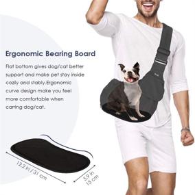 img 1 attached to 🐶 Lukovee Pet Sling Carrier: Hands-Free Dog Papoose Bag with Adjustable Shoulder Strap & Safety Belt - Ideal for Small Dogs