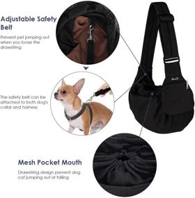 img 2 attached to 🐶 Lukovee Pet Sling Carrier: Hands-Free Dog Papoose Bag with Adjustable Shoulder Strap & Safety Belt - Ideal for Small Dogs