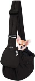 img 4 attached to 🐶 Lukovee Pet Sling Carrier: Hands-Free Dog Papoose Bag with Adjustable Shoulder Strap & Safety Belt - Ideal for Small Dogs