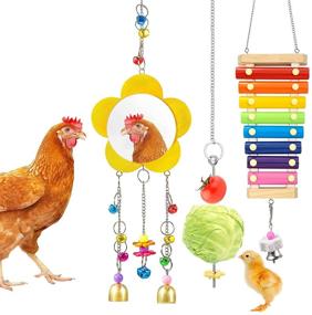 img 4 attached to Woiworco Chicken Xylophone Vegetable Hanging Birds