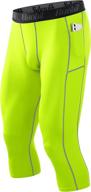 🏃 runhit men's 3/4 compression pants with pockets: ultimate running tights logo