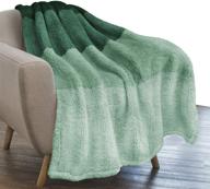 🍃 pavilia ombre fluffy sherpa throw blanket – gradient plush, soft, fuzzy decorative accent for couch, sofa, bed – cozy warm furry faux fur blanket in green, 50x60 inches logo