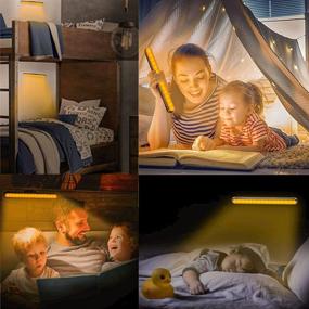 img 1 attached to 🔦 Versatile Amber Reading Light: Stick-on, Bedside, Wall-Mounted, Dimmable, Rechargeable LED Lamp for Bedroom, Hallway, Loft, and Desk – Portable 1600K Warm Glow