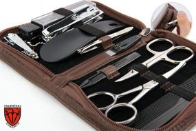 img 2 attached to 💅 3 Swords Germany 10 Piece Manicure Pedicure Grooming Kit Set – Professional Finger & Toe Nail Care Tools in a Fashionable Leather Case, Gift Box Included - Made by 3 Swords (01610)