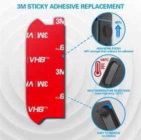 img 1 attached to 📱 Pops Socket Wallet+ Sticky Adhesive Replacement: 5 Pack 3M VHB Sticker Pads for iPhone 13 12 Pro Max Mini Sockets Wallet Plus