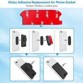 img 3 attached to 📱 Pops Socket Wallet+ Sticky Adhesive Replacement: 5 Pack 3M VHB Sticker Pads for iPhone 13 12 Pro Max Mini Sockets Wallet Plus