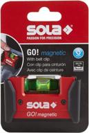 📏 sola lsgom go! portable magnetic level with clip, 3-inch red, featuring 60% magnified vial logo