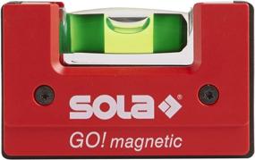 img 2 attached to 📏 Sola LSGOM GO! Portable Magnetic Level with Clip, 3-Inch Red, featuring 60% Magnified Vial