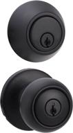 🔒 amazon basics coastal matte black exterior door knob with lock and deadbolt: secure your entryway with style logo