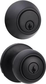 img 4 attached to 🔒 Amazon Basics Coastal Matte Black Exterior Door Knob with Lock and Deadbolt: Secure Your Entryway with Style