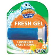🚽 scrubbing bubbles fresh gel toilet bowl cleaning stamps: prevent limescale, toilet rings & freshen with citrus scent - pack of 6 logo