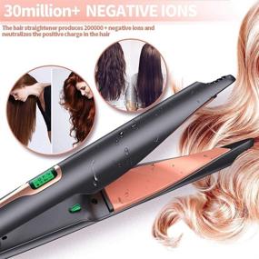 img 2 attached to 🔥 YiJiaBa Ionic Hair Straightener and Curler 2 in 1: Professional Flat Iron for Perfectly Straight or Curled Hair, Adjustable Temp, LCD Display