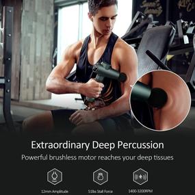 img 3 attached to 💆 Deep Tissue Massager Gun by Turejo: Percussion Device for Athletes with 20 Speed Levels, 6 Interchangeable Heads – Effective Soreness Relief and Muscle Recovery