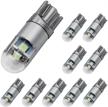 yolu 10-pack t10 led lights 3-smd 3030 t10 w5w led bulbs super bright ice-blue interior replacement side lights 168 194 2825 wedge bulbs 12v license plate dashboard side marker light map dome lamp logo