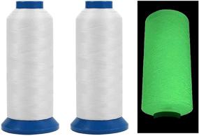 img 2 attached to 🌟 Glow in The Dark Embroidery Thread - HQleshui 2pcs Polyester Thread for Home Embroidery & Sewing Machine