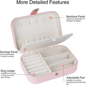 img 3 attached to DREAM&amp;GLAMOUR Travel Jewelry Case: A Double Layer Box for Your Jewelry, the Perfect Gift for Women and Girls with 6pcs Bracelets (Necklace, Earring, Rings, Sparkle)