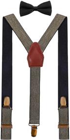 img 4 attached to 👔 Набор подтяжек и галстука WDSKY для мальчиков - регулируемый дизайн с перекрестными лямками