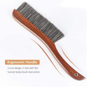img 3 attached to 🧹 PHILSKY Soft Bristles Hand Broom Cleaning Brushes - Wooden Handle for Home Furniture, Bed, Sofa, Counter, Car, Office, Garden, Drafting, Hotel - 15 Inches Length