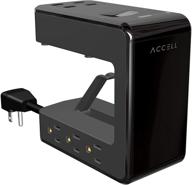 💡 accell power u: защитный пробой с зажимами, сертифицированный по ul, с 6 розетками переменного тока и 4 портами зарядки usb-a - черный. логотип