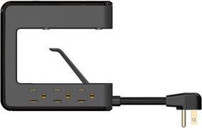 img 2 attached to 💡 Accell Power U: UL Certified Clamping Surge Protector with 6 AC Outlets and 4 USB-A Charging Ports - Black