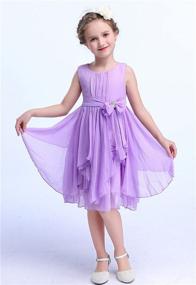 img 1 attached to Bow Dream Flower Girl Dress with Chiffon Ruffles