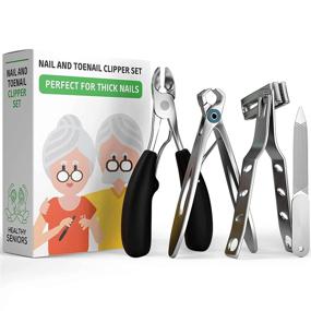 img 4 attached to 💅 Enhanced Nail and Toenail Clippers for Seniors with Thick Nails - Ideal for Diabetics and Arthritis Patients