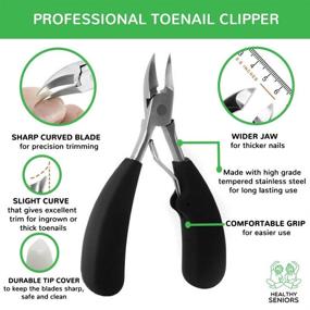 img 2 attached to 💅 Enhanced Nail and Toenail Clippers for Seniors with Thick Nails - Ideal for Diabetics and Arthritis Patients