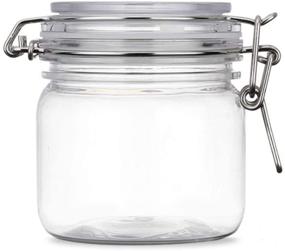 img 4 attached to 🏺 Set of 2 Clear Round Plastic Sealed Jars with Leak-Proof Rubber Lid for Home Kitchen Storage - 10 Oz/300ml Capacity, Ideal for Herbs, Spices, Candy, Gifts, Arts and Crafts, Multipurpose Container