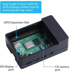 img 3 attached to Чехол GeeekPi для Raspberry Pi 4: Набор с высокопроизводительным вентилятором и теплопроводом - черный с большим вентилятором