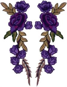 img 3 attached to 🌹 1 Pair Purple Rose Embroidered Patches - Ximkee Sew-On Iron Appliques