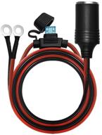 🔌 chanzon ul wire heavy duty power supply cord 12v 16awg - 6ft cable with female cigarette lighter outlet and eyelet terminal plug - 15a fused dc power socket for car tire inflator air pump - 12/24 volt accessory logo