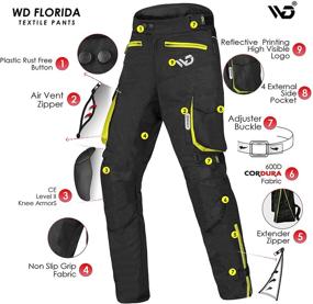 img 2 attached to WD Motorsports Textile Motorcycle Pants Mens Waterproof Adventure Motorcycle Pants With Armor