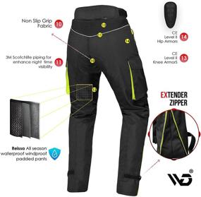 img 1 attached to WD Motorsports Textile Motorcycle Pants Mens Waterproof Adventure Motorcycle Pants With Armor