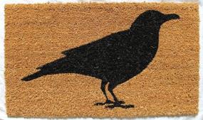 img 1 attached to 🎃 Fall Outdoor Decorations Halloween Crow Coir Welcome Mat, Black Evergreen Flag Gifted Living Halloween Welcome Mat