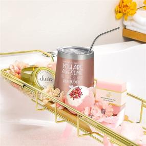 img 2 attached to 🎁 Birthday and Christmas Spa Relaxing Gifts Baskets for Women - Unique Gifts for Coworkers, Best Friends, and more. Spa Friendship Gifts Ideas with Wine Tumbler and Inspirational Touch - Perfect for Her, Mom, Wife