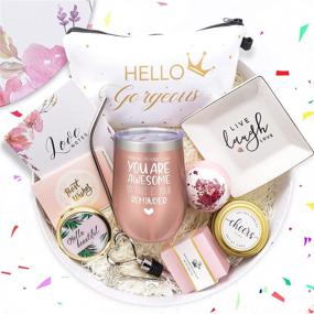 img 4 attached to 🎁 Birthday and Christmas Spa Relaxing Gifts Baskets for Women - Unique Gifts for Coworkers, Best Friends, and more. Spa Friendship Gifts Ideas with Wine Tumbler and Inspirational Touch - Perfect for Her, Mom, Wife