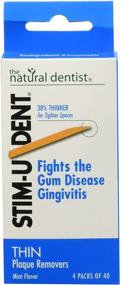 img 1 attached to Natural Dentist Mint Thin Plaque Removers - Stim-u-dent, 160 Count, Pack of 3