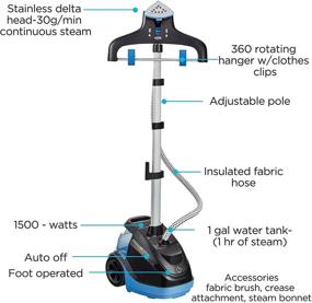 img 3 attached to 🌀 Rowenta IS6520 Master 360 Full Size Garment and Fabric Steamer - Blue: 1500-Watt Power with Rotating Hanger for Effective Steaming