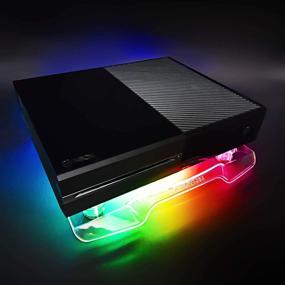 img 3 attached to WFPOWER USB Dream Color Cooling Fan Stand with RGB LED Lighting, Rainbow Color Cooler, Neon Light Fan Pad Stand Accessories Compatible with PS4, PS4 Slim, Xbox One X, Notebook, Laptop, Consoles