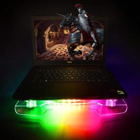 img 2 attached to WFPOWER USB Dream Color Cooling Fan Stand with RGB LED Lighting, Rainbow Color Cooler, Neon Light Fan Pad Stand Accessories Compatible with PS4, PS4 Slim, Xbox One X, Notebook, Laptop, Consoles