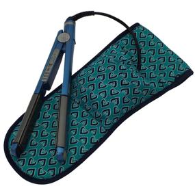 img 1 attached to Heat-resistant Teal Heart Flat Iron Cover: Ultimate Protection for your Styling Tool