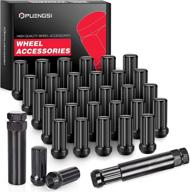 🔧 32-piece set of puengsi 14mmx2.0 black spline wheel lug nuts with 2 keys - m14x2.0 thread, forged steel, cone seat - compatible with ford excursion, f-250 super duty, f-350 super duty (1999-2004) logo
