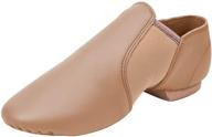 jazz slip-on leather dance shoes for toddlers, kids, girls, and boys logo